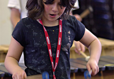 Young participants learn the marimba at Centrum’s Explorations © photo by Al McCleese