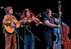 Alice Gerrard, Suzy Thompson, and Nadine Landry on the mainstage at Voice Works © 2011 photo by Kay Harper